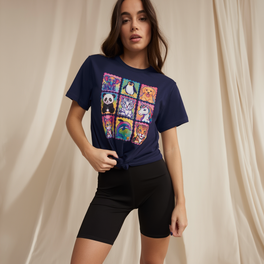 Rainbow Retro Nostalgia Animal Shirt  | 90s Inspired Vibrant Aesthetic